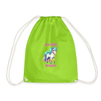 Live your dreams. Unicorn Love - Turnbeutel - Neongrün - Vorne