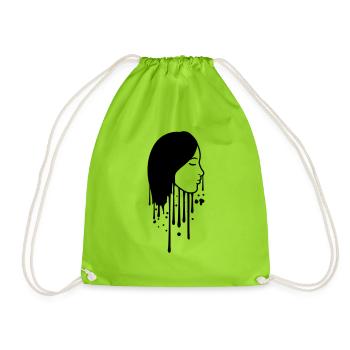 goutte de graffiti peinture au pistolet tête de visage - Sac de sport léger - vert néon - Devant