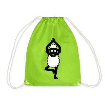 Yoga Schaf - Turnbeutel - Neongrün - Vorne