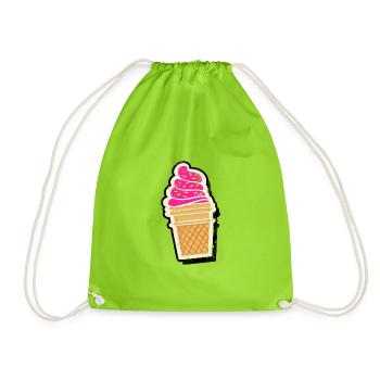 Vintage Eiscreme Gelato - Turnbeutel - Neongrün - Vorne