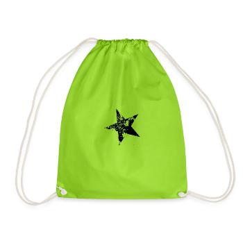 Star,Star - Drawstring Bag - neon green - Front