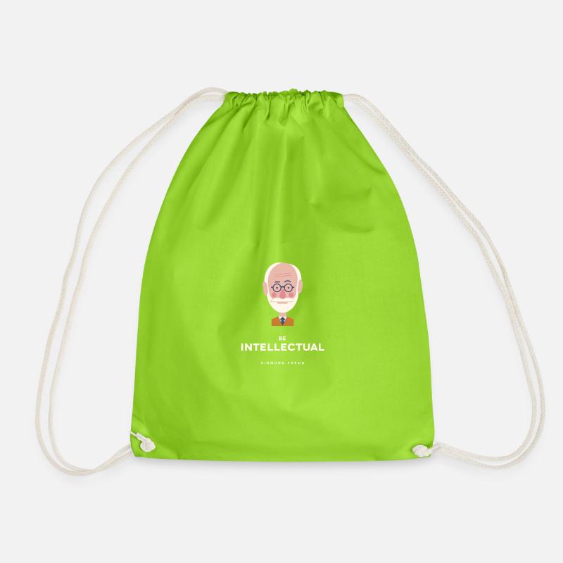 Sigmund Freud - Drawstring Bag - neon green