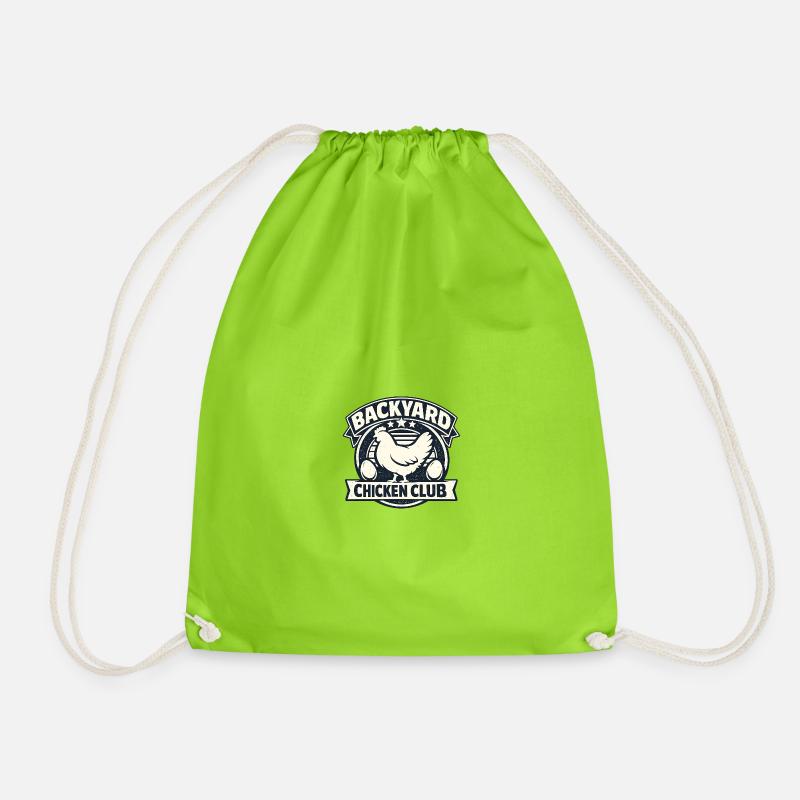 Backyard Chicken Club - Drawstring Bag - neon green