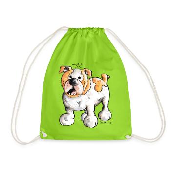 Bulldog anglais - Sac de sport léger - vert néon - Devant