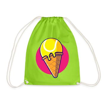 Padel - Geschenk für Eis- und Padelliebhaber - Turnbeutel - Neongrün - Vorne