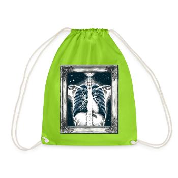 Art médical Thoracique Peinture Radiologie - Sac de sport léger - vert néon - Devant
