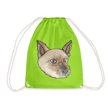Les yeux de cachorro_Yorkie - Sac de sport léger - vert néon - Devant