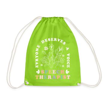 Speech therapist, speech therapist, speech therapy - Drawstring Bag - neon green - Front