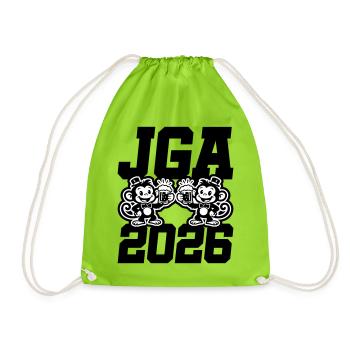 Jga 2026 Bachelor Party Monkeys - Drawstring Bag - neon green - Front