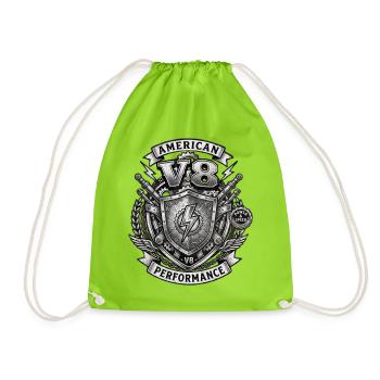 V8 - Drawstring Bag - neon green - Front