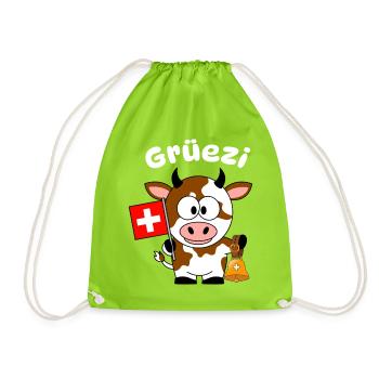 Grüezi Kuh 2 - Turnbeutel - Neongrün - Vorne