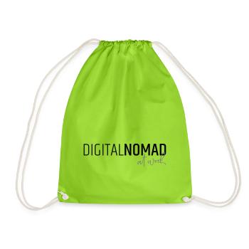 Digital nomad at work - Drawstring Bag - neon green - Front