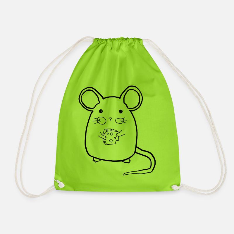 Maus mit Käse - Turnbeutel - Neongrün