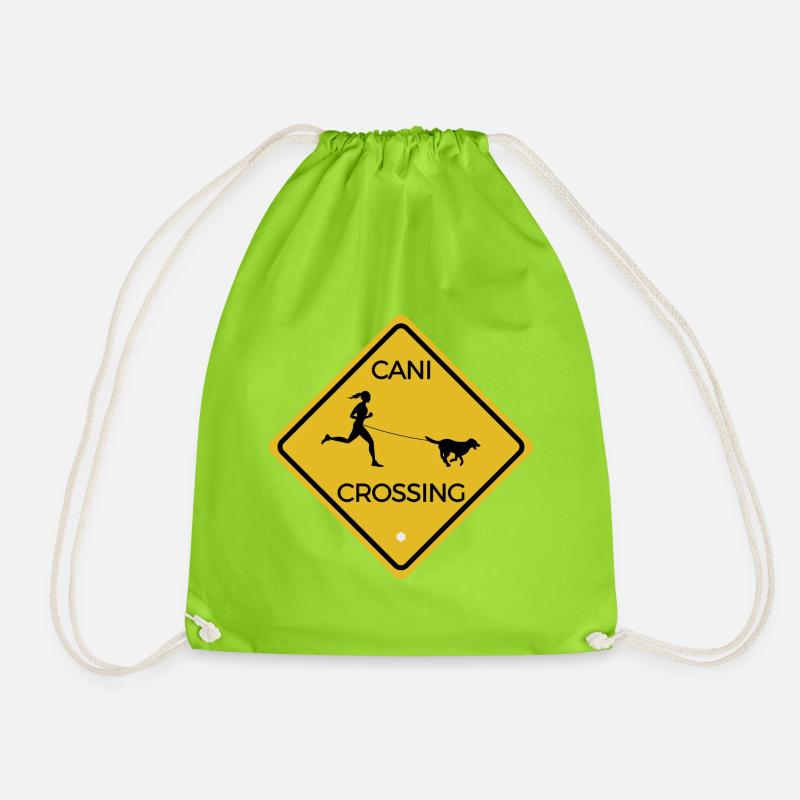 Cani-Crossing - Drawstring Bag - neon green