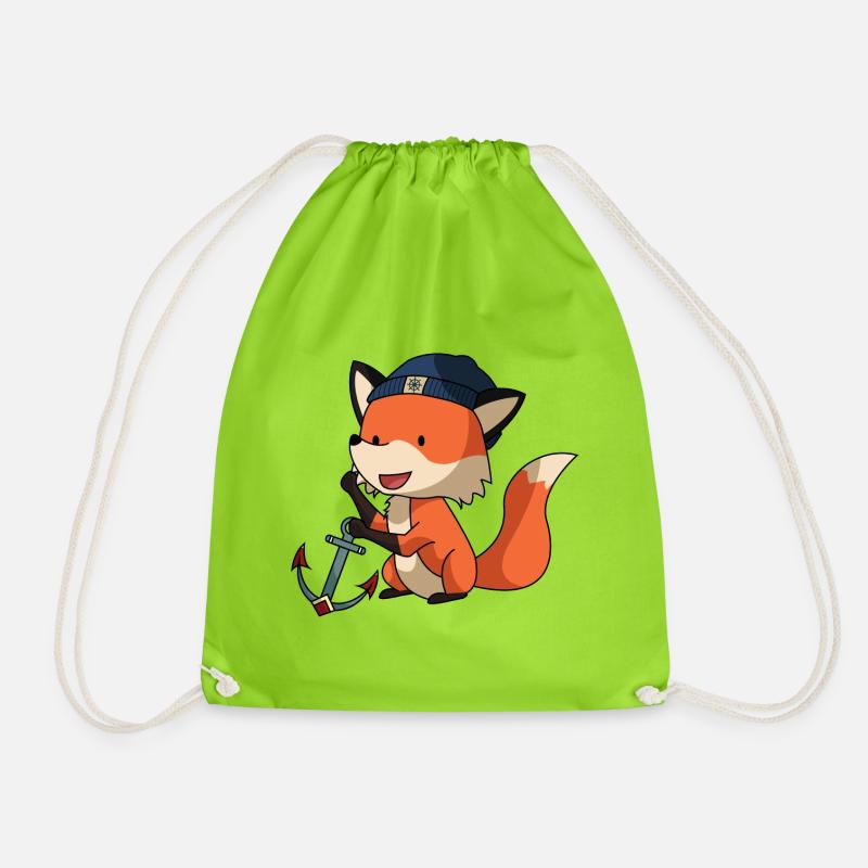 Fuchs als Seemann - Turnbeutel - Neongrün