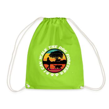 I CAN WALK THE DOG FOREVER - Drawstring Bag - neon green - Front