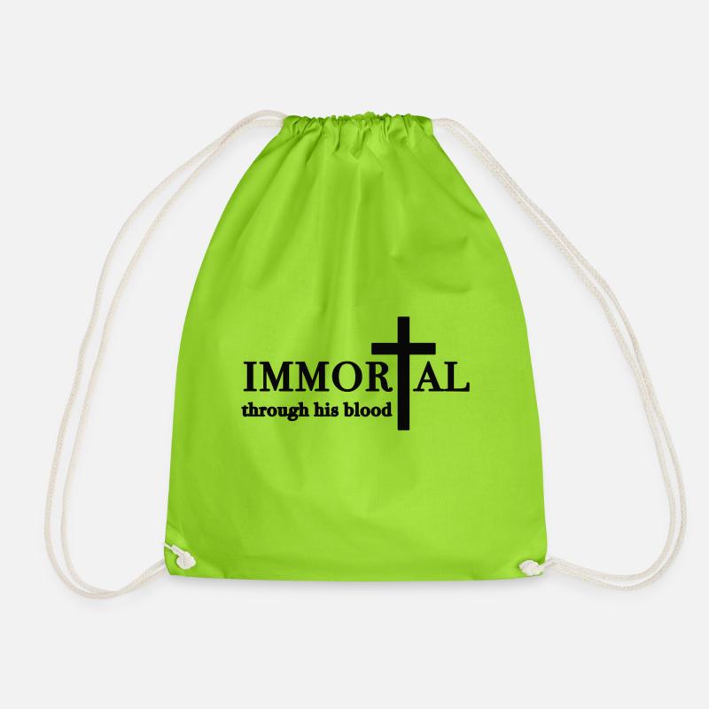 Immortal through HIS blood - Turnbeutel - Neongrün