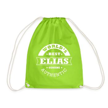 Elias bestes Geschenk der Welt Name Elias - Turnbeutel - Neongrün - Vorne