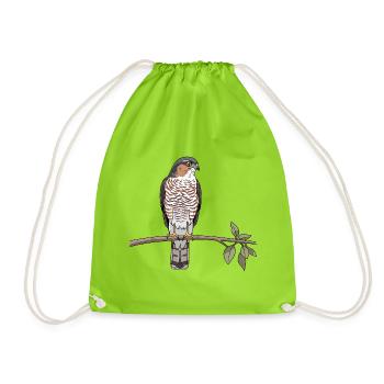 Sperber Greifvogel - Turnbeutel - Neongrün - Vorne