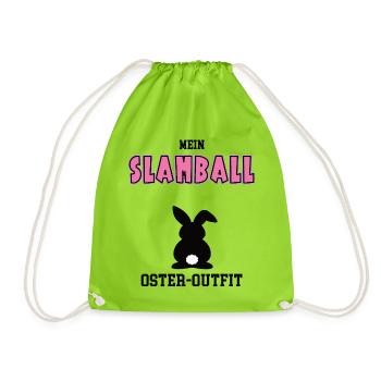 Slamball Oster Outfit Ostergeschenk Slamballerin - Turnbeutel - Neongrün - Vorne
