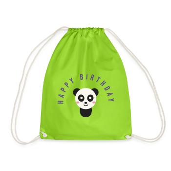 HAPPY BIRTHDAY. HAPPY BIRTHDAY. ANNIVERSARY. - Drawstring Bag - neon green - Front
