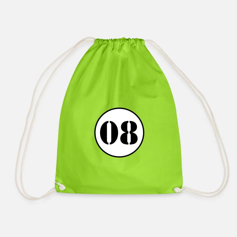 NUMMER 08 Acht Geburtstag Geschenk - Turnbeutel - Neongrün