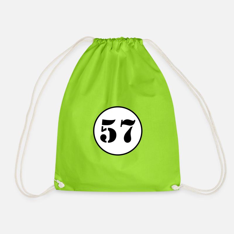 NUMMER 57 Siebenundfünfzig Geburtstag Geschenk - Turnbeutel - Neongrün