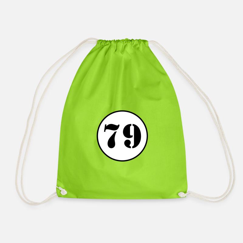 NUMMER 79 Neunundsiebzig Geburtstag Geschenk - Turnbeutel - Neongrün