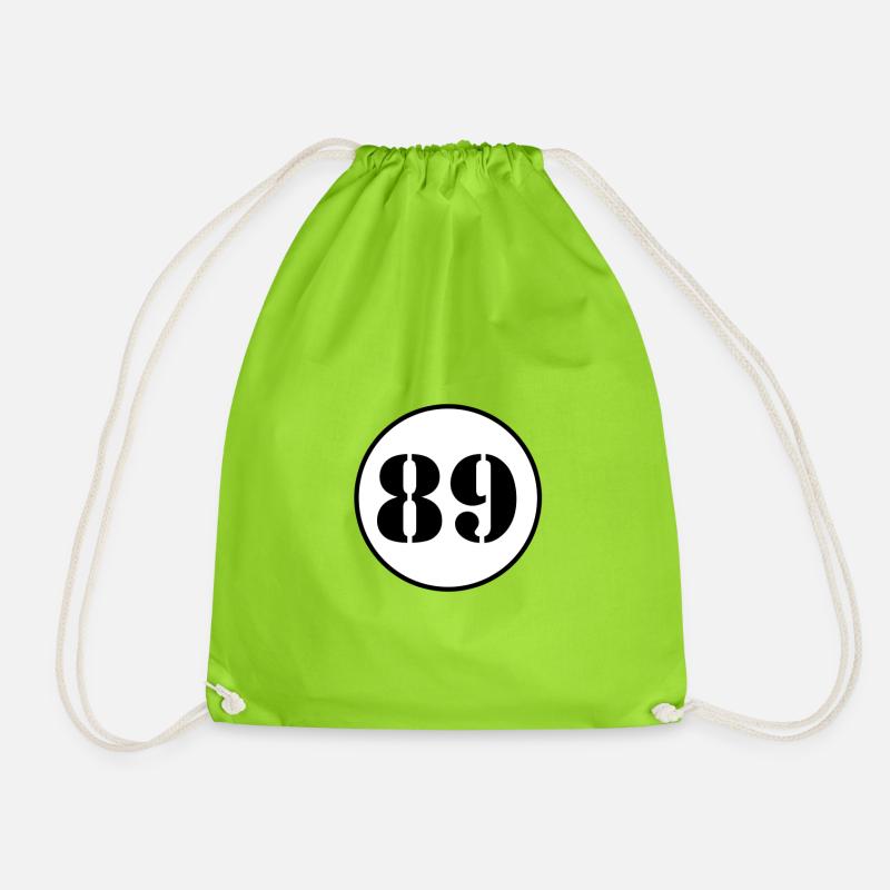 NUMMER 89 Neunundachtzig Geburtstag Geschenk - Turnbeutel - Neongrün
