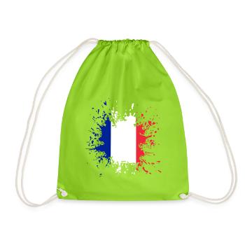 Éclaboussure du drapeau français - Sac de sport léger - vert néon - Devant