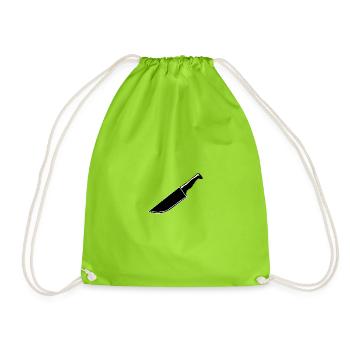 Sharp knife - Drawstring Bag - neon green - Front