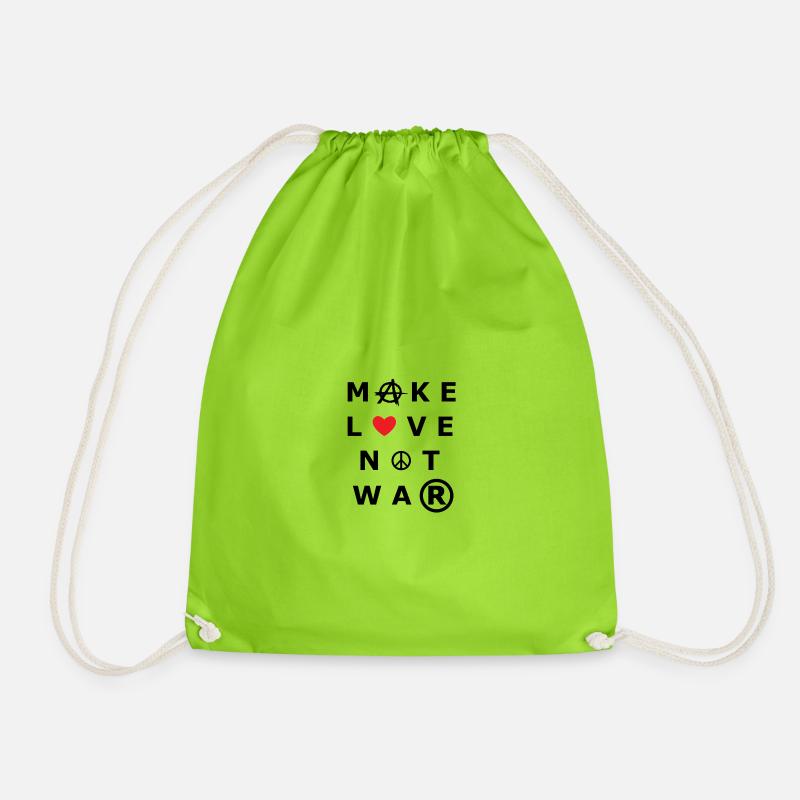 make love not war - Turnbeutel - Neongrün