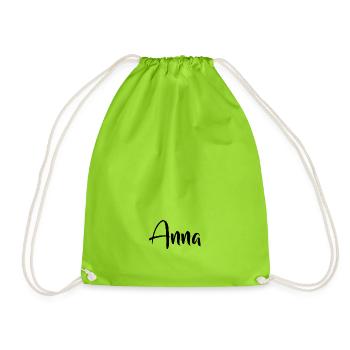 Name - Anna - Drawstring Bag - neon green - Front