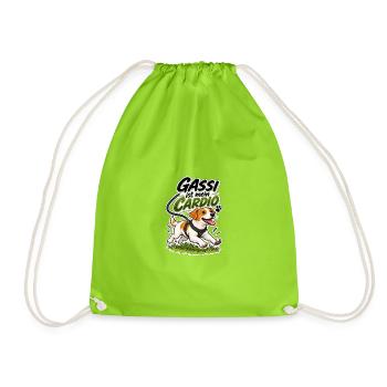 Gassi ist mein Cardio - Turnbeutel - Neongrün - Vorne