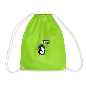 A11y Penguin - Pixel Accessibility - Turnbeutel - Neongrün - Vorne