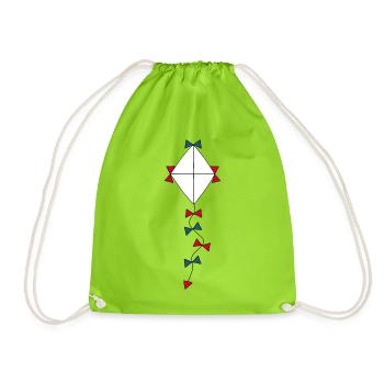 Drachen bunt Herbst - Turnbeutel - Neongrün - Vorne