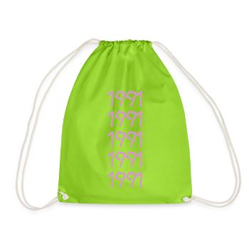 1991 - Drawstring Bag - neon green - Front