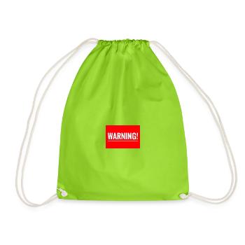 Warnung Flexibles Stickdesign - Turnbeutel - Neongrün - Vorne