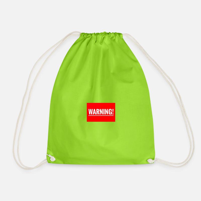 Warnung Flexibles Stickdesign - Turnbeutel - Neongrün