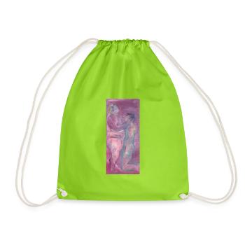 Vertical Oil Painting by Oksana Zmiyevska - Drawstring Bag - neon green - Front
