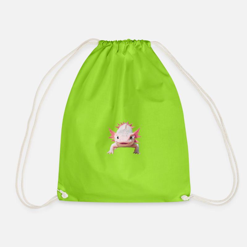 Glücklicher Axolotl - Turnbeutel - Neongrün