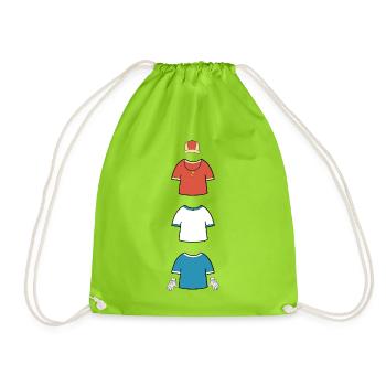 Minimalist Football Team Lineup Graphic - Drawstring Bag - neon green - Front
