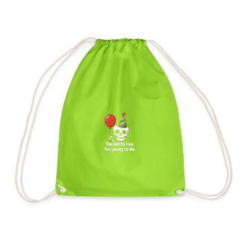 Schädel mit Partyhut Ballon - Drawstring Bag - neon green - Front