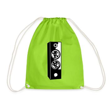 Haut-parleurs, système audio musical - Sac de sport léger - vert néon - Devant