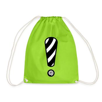 Bandes en spirale noires et blanches - Sac de sport léger - vert néon - Devant