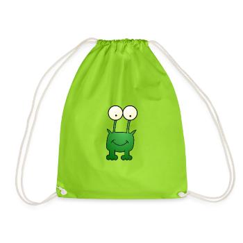 Grenouille - Alien - Extraterrestre - Monstre - Sac de sport léger - vert néon - Devant