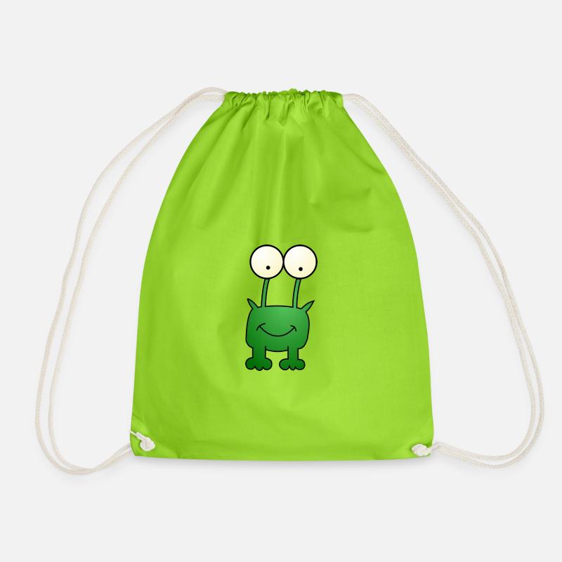 Frog - Alien - Alien - Monster - Drawstring Bag - neon green