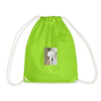 T-shirt fleur de pivoine - Sac de sport léger - vert néon - Devant