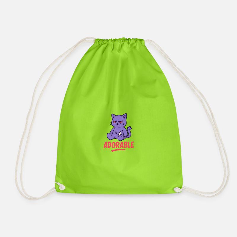 Grumpy Kitty - Turnbeutel - Neongrün
