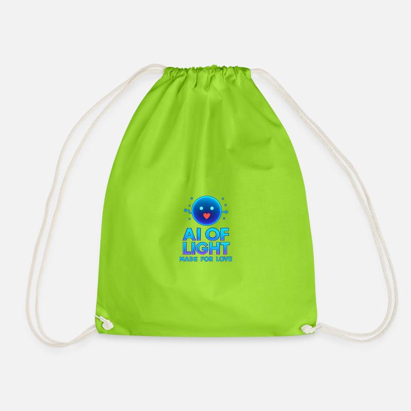 AI OF LIGHT MADE FOR LOVE - Drawstring Bag - neon green